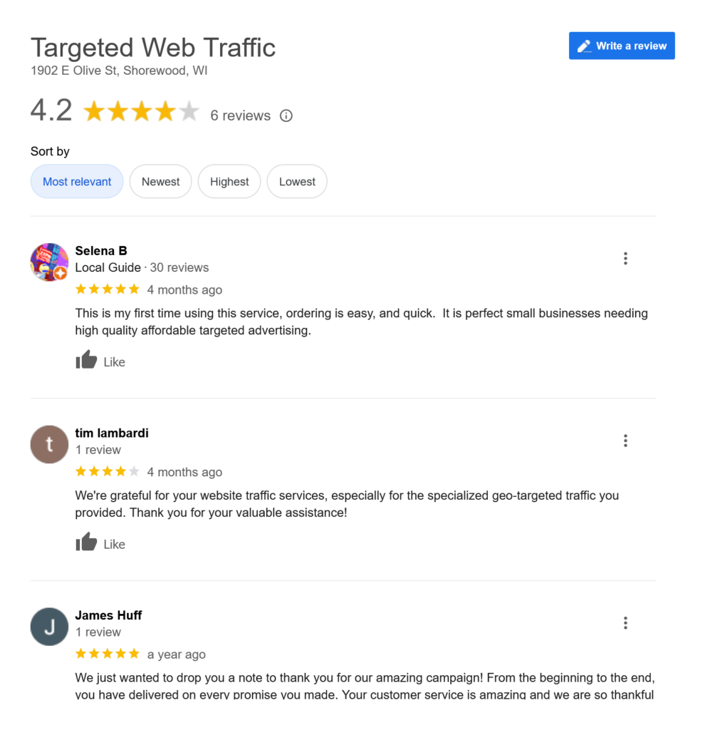 Targeted Web Traffic Reviews